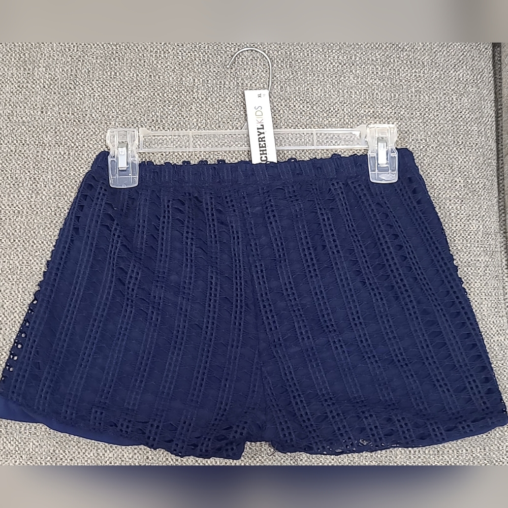 Kids XL Navy Crochet Shorts NWT